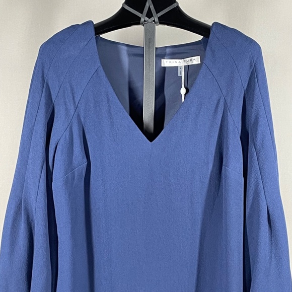 NEW Trina Turk Dress Womens 4 indigo blue Aster pencil sheath designer classic - Picture 2 of 10